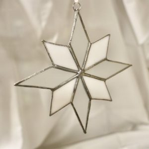 Etoile de Noël verres dépoli et blanc