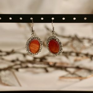 Boucles d'oreilles atelier vitrail orange