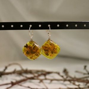 Boucles d'oreilles en verre vitrail