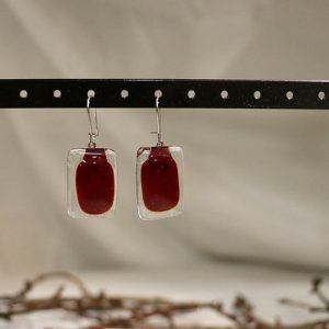 Boucles d'oreille en verre vitrail
